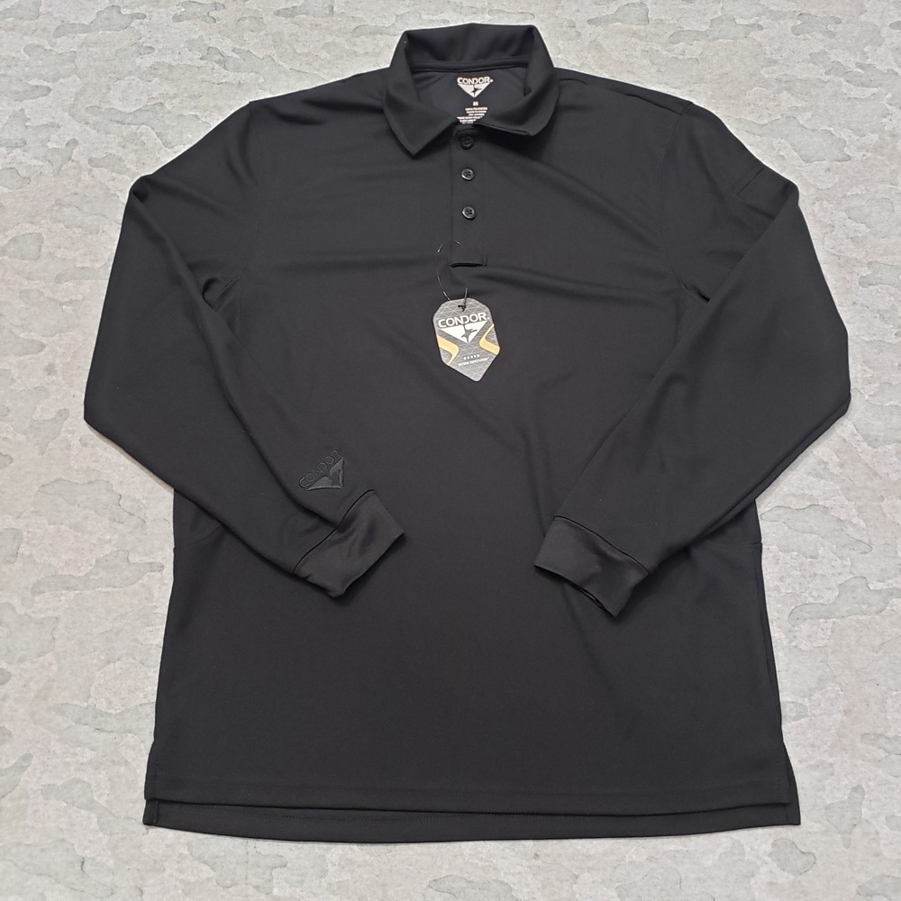 Condor Polo Shirt Mens Medium Black Long Sleeve NWT